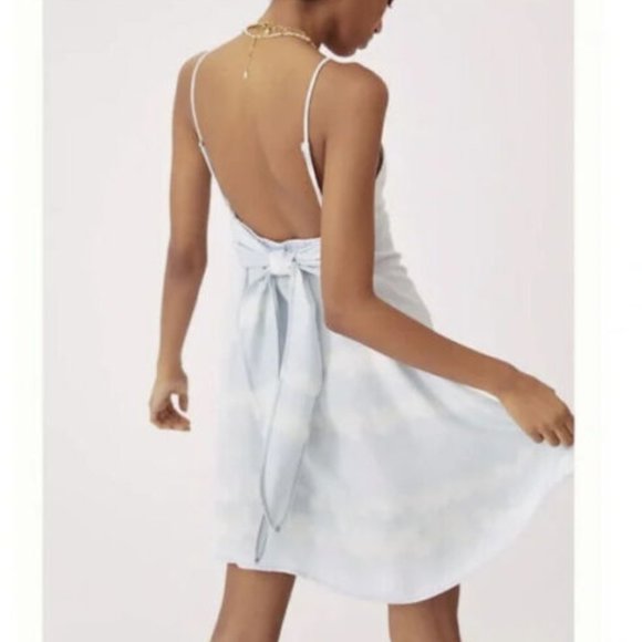 Anthropologie [ Cloth & Stone ] Blue Tie-Dye Mini Dress New with Tags (M) - Picture 1 of 9
